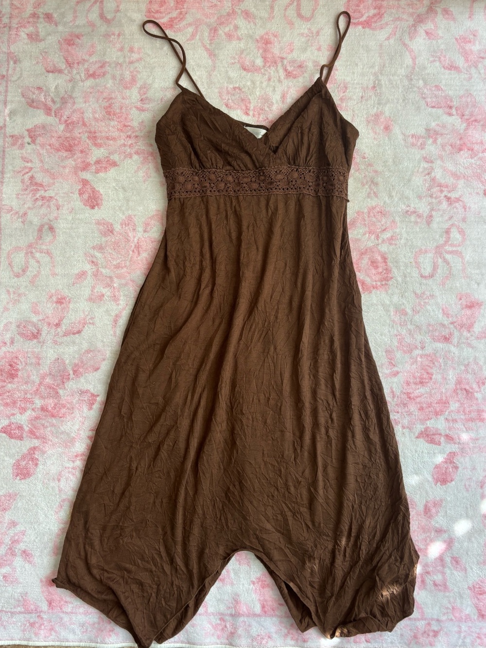 Charlotte Russe vintage boho fairy asymmetrical brown dress